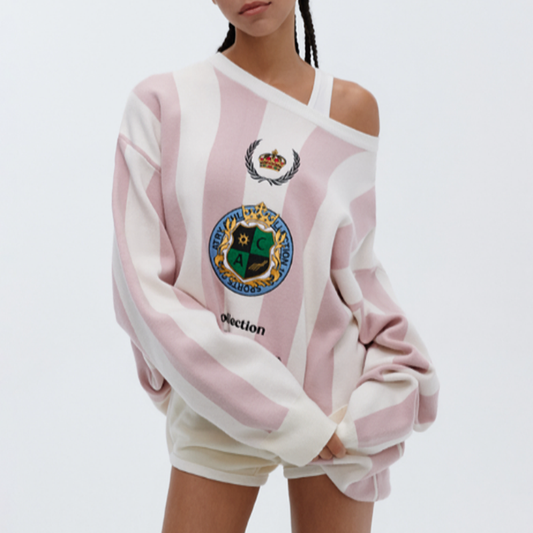 RETRO STRIPED PULLOVER TOP I-0095