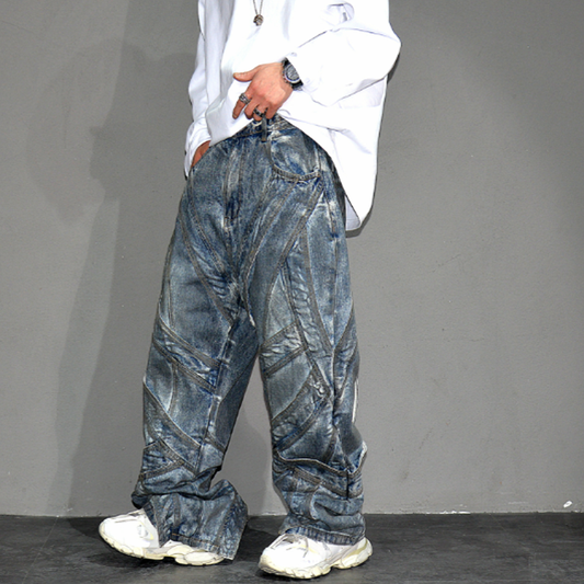 VINTAGE GANGSTER WIDE-LEG PANTS I-0150