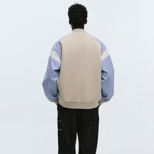RETRO SPLICED BASEBALL JACKET I-0087