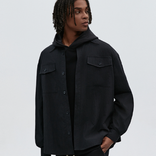 PEPLUM LONG SLEEVE SHIRT I-0093