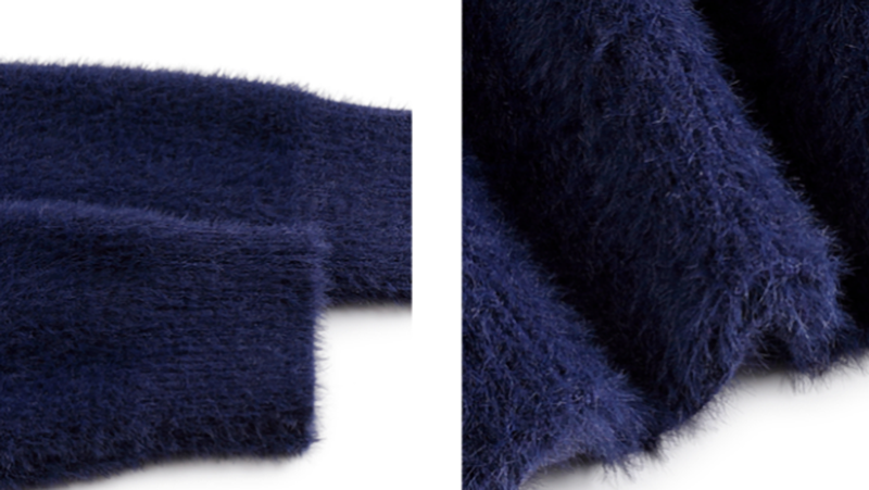 BLUE FAUX MINK SWEATER I-0073