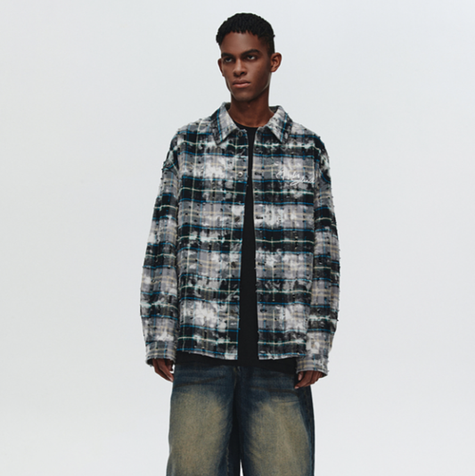 HEAVY DAMAGE EMBROIDERY SHIRT I-0085