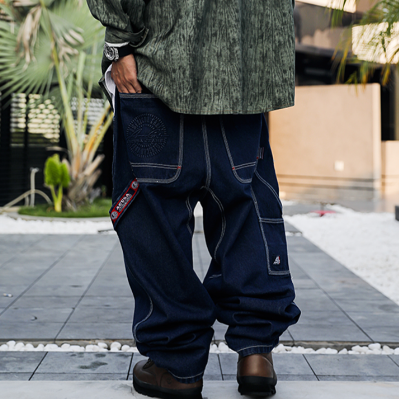 HEAVYWEIGHT EMBOSSED DENIM PANTS I-0132