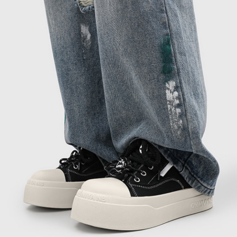 DENIM PLATFORM SNEAKERS I-0247