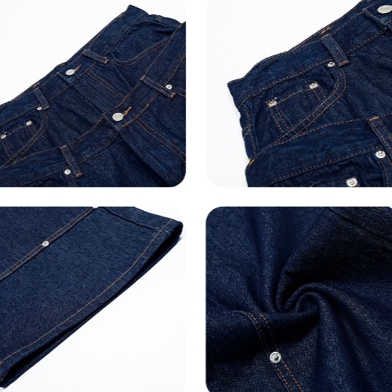 PUNK LAYERED STUDDED JEANS I-0031