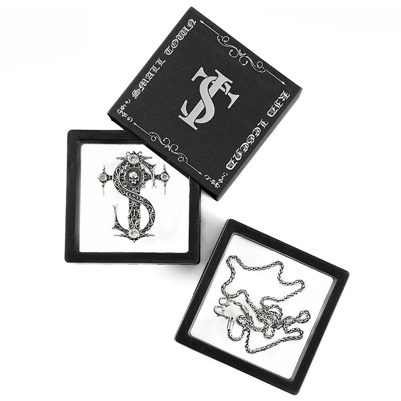 MEDIEVAL SKULL PENDANT NECKLACE I-0047