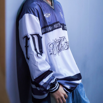 FUNKY HIP-HOP RUGBY LONG SLEEVE TEE I-0110