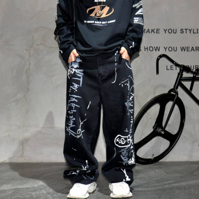 URBAN GRAFFITI WIDE LEG PANTS I-0153