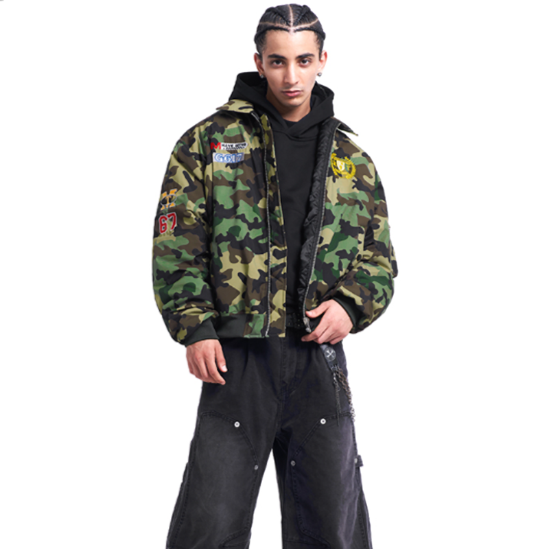 CAMOUFLAGE WATERPROOF COACH JACKET I-0182