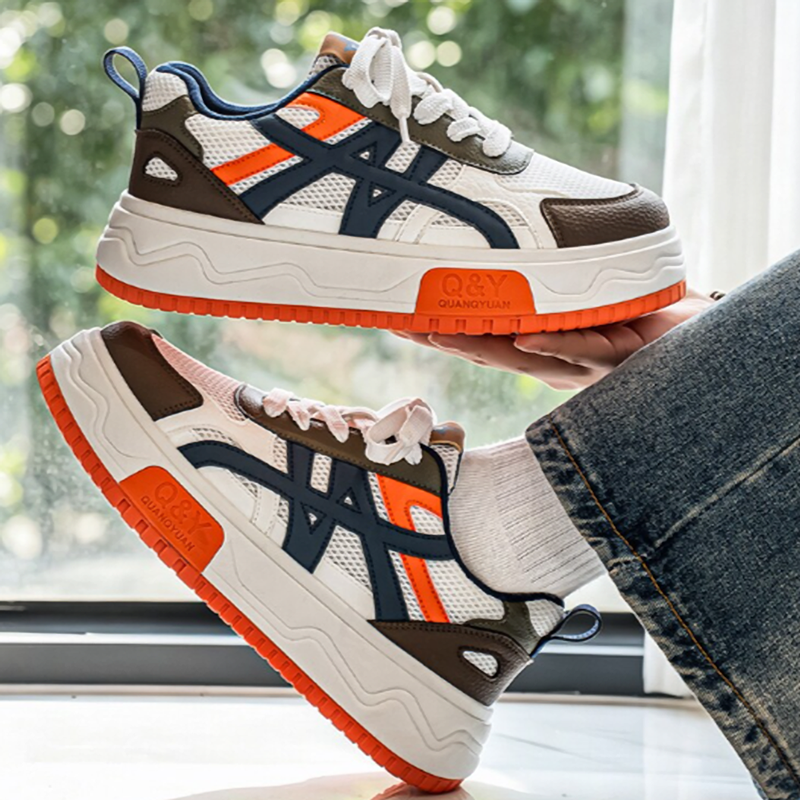 COLOR BLOCK MESH CASUAL SNEAKERS I-0246