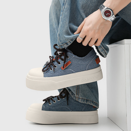 DENIM PLATFORM SNEAKERS I-0247