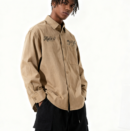 VINTAGE CHICANO TATTOO WORK SHIRT I-0170