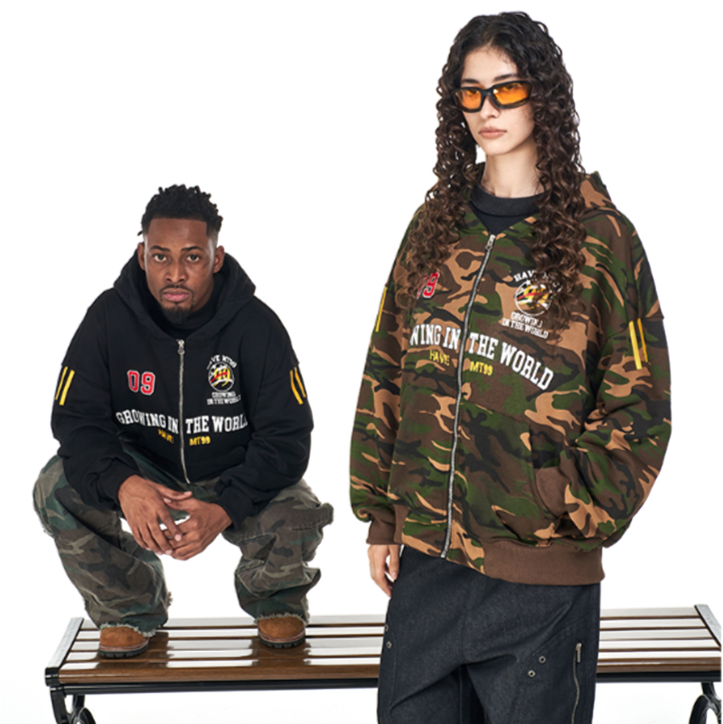 RETRO CAMO HOODED SWEATSHIRT I-0185