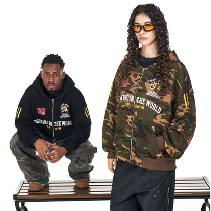 RETRO CAMO HOODED SWEATSHIRT I-0185