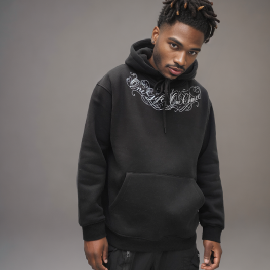 TATTOOED FLORAL HOODIE I-0114