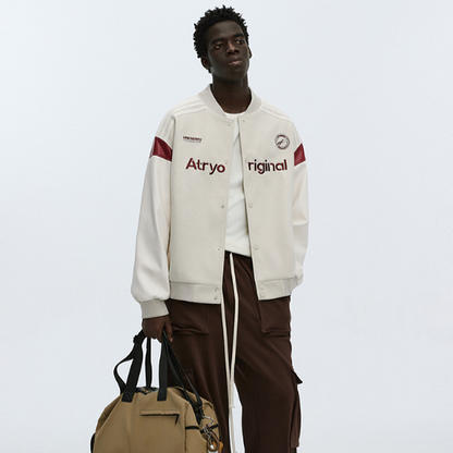 RETRO SPLICED BASEBALL JACKET I-0087
