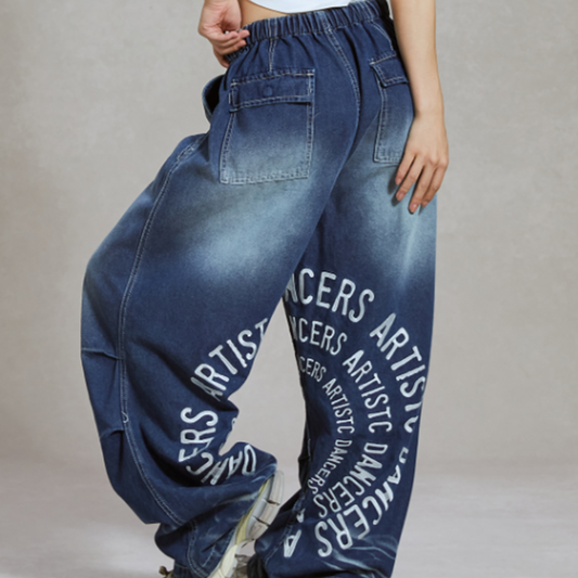 EMBROIDERED WIDE LEG DANCE PANTS I-0144