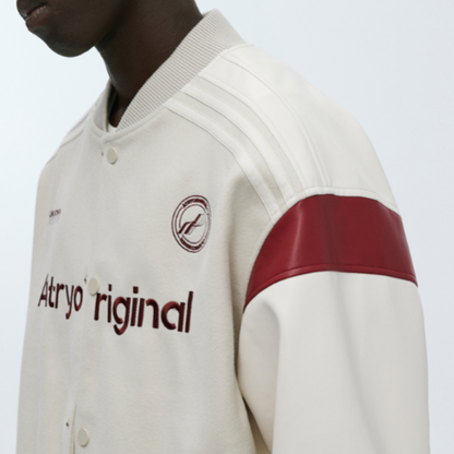 RETRO SPLICED BASEBALL JACKET I-0087