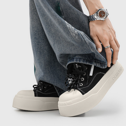 DENIM PLATFORM SNEAKERS I-0247