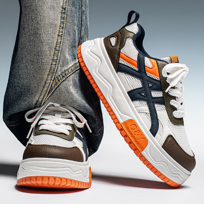 COLOR BLOCK MESH CASUAL SNEAKERS I-0246