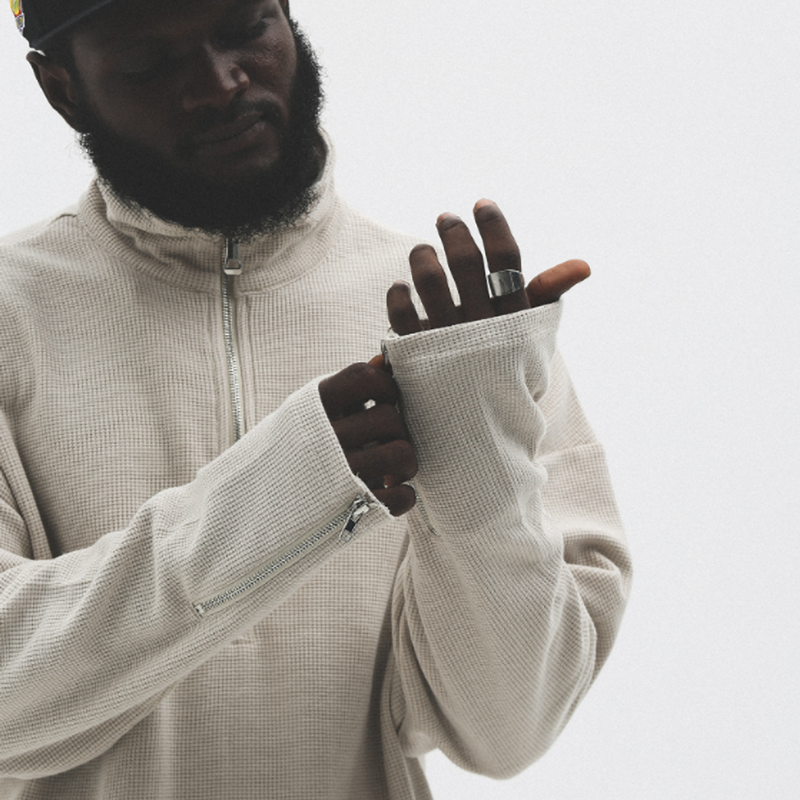 LOOSE HALF-ZIP SWEAT SHIRTI-0010