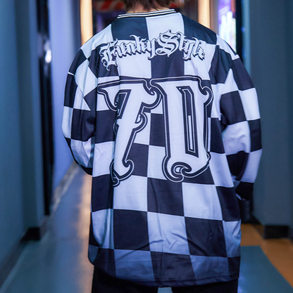 PLAID HIP-HOP LONG SLEEVE TEE I-0118