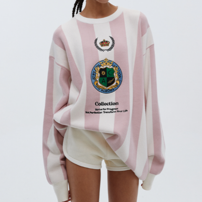 RETRO STRIPED PULLOVER TOP I-0095