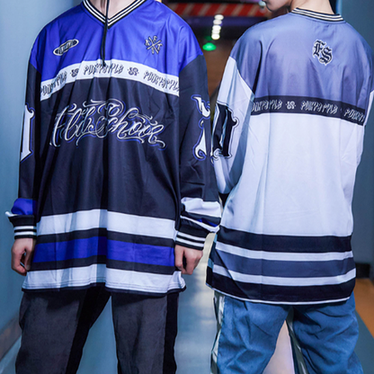 FUNKY HIP-HOP RUGBY LONG SLEEVE TEE I-0110