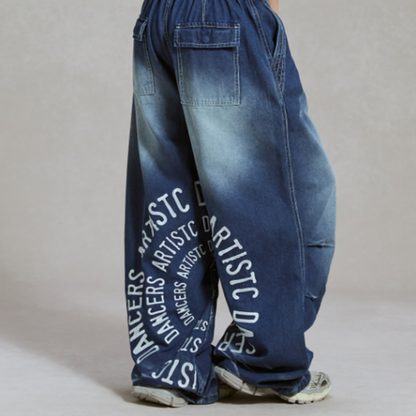 EMBROIDERED WIDE LEG DANCE PANTS I-0144