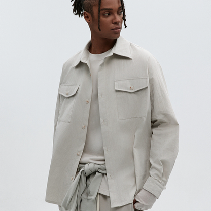 PEPLUM LONG SLEEVE SHIRT I-0093