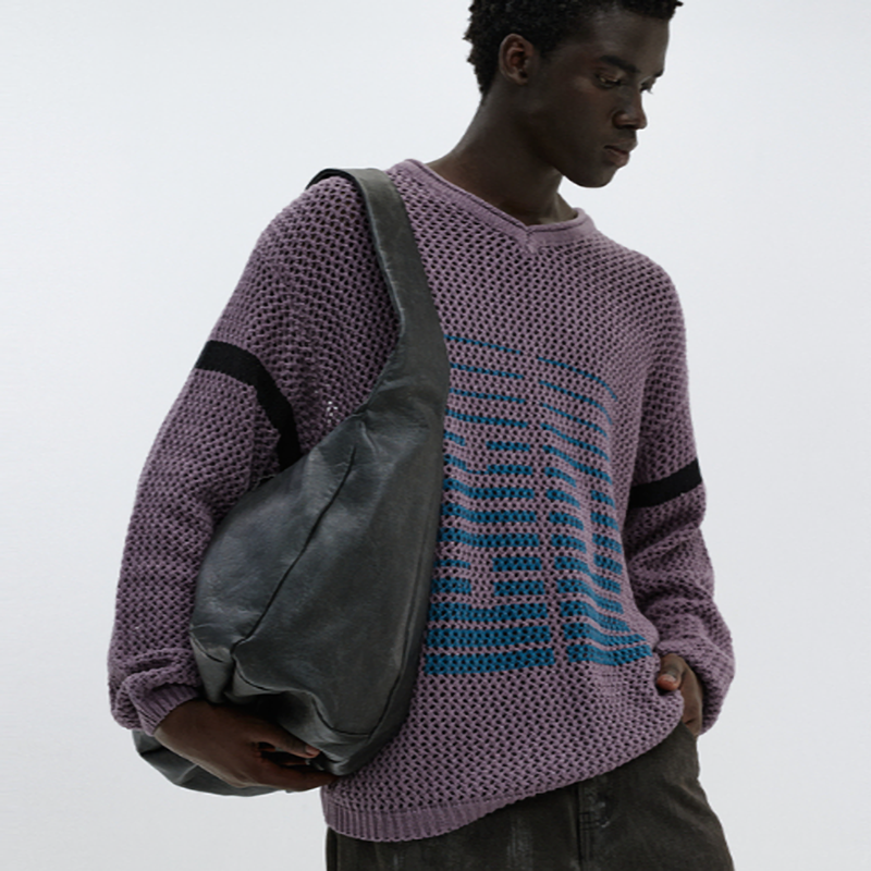 VINTAGE V-NECK KNIT SHIRT I-0069