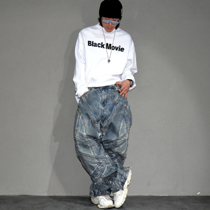 VINTAGE GANGSTER WIDE-LEG PANTS I-0150