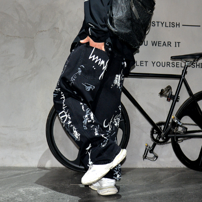 URBAN GRAFFITI WIDE LEG PANTS I-0153