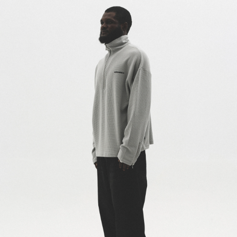 LOOSE HALF-ZIP SWEAT SHIRTI-0010
