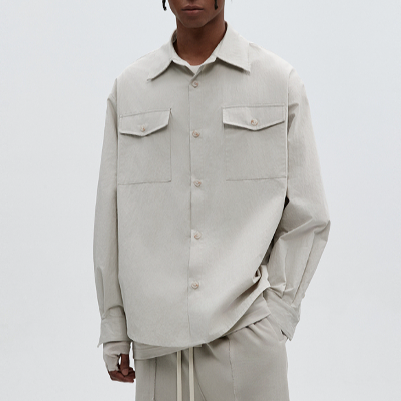 PEPLUM LONG SLEEVE SHIRT I-0093