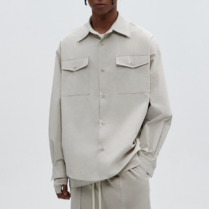 PEPLUM LONG SLEEVE SHIRT I-0093