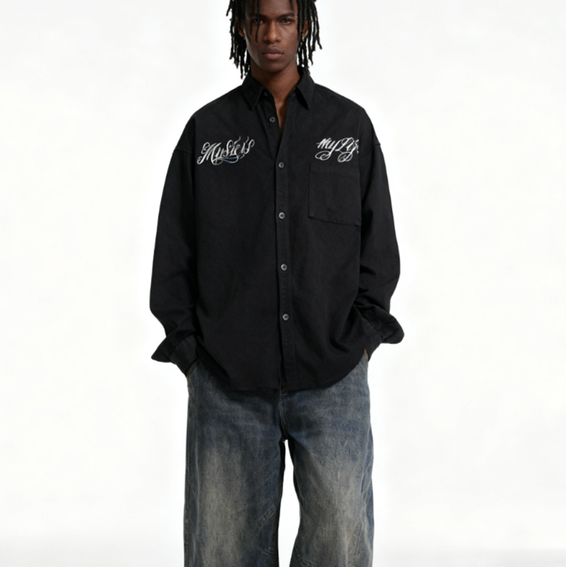 VINTAGE CHICANO TATTOO WORK SHIRT I-0170