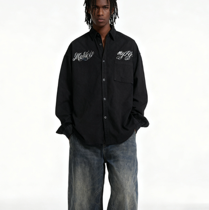 VINTAGE CHICANO TATTOO WORK SHIRT I-0170