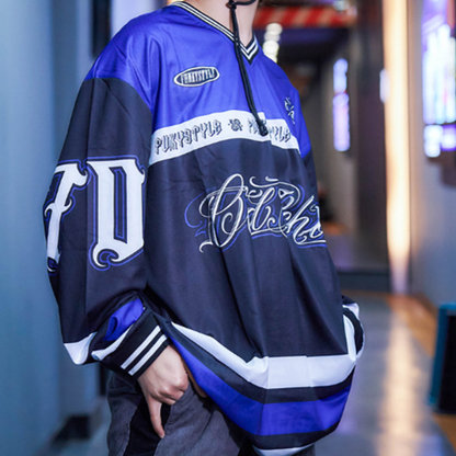 FUNKY HIP-HOP RUGBY LONG SLEEVE TEE I-0110