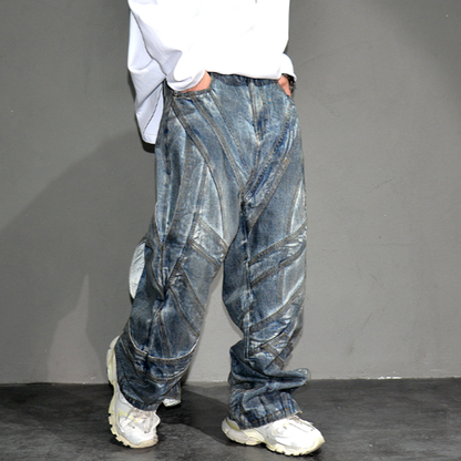 VINTAGE GANGSTER WIDE-LEG PANTS I-0150