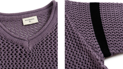 VINTAGE V-NECK KNIT SHIRT I-0069