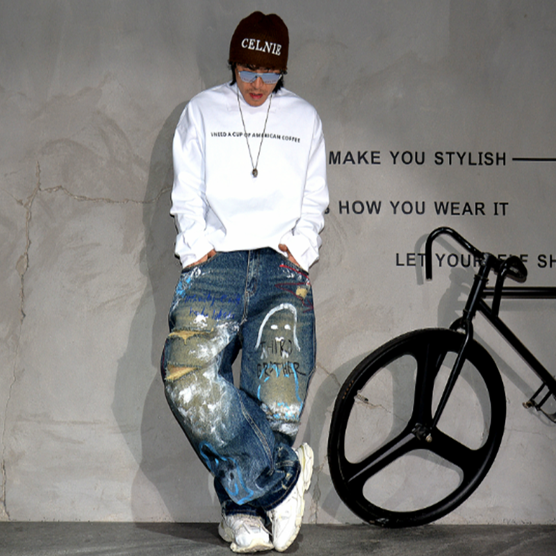 URBAN GRAFFITI WIDE-LEG PANTS I-0151