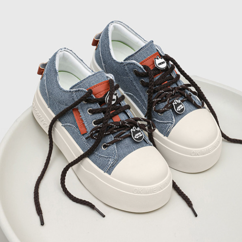 DENIM PLATFORM SNEAKERS I-0247