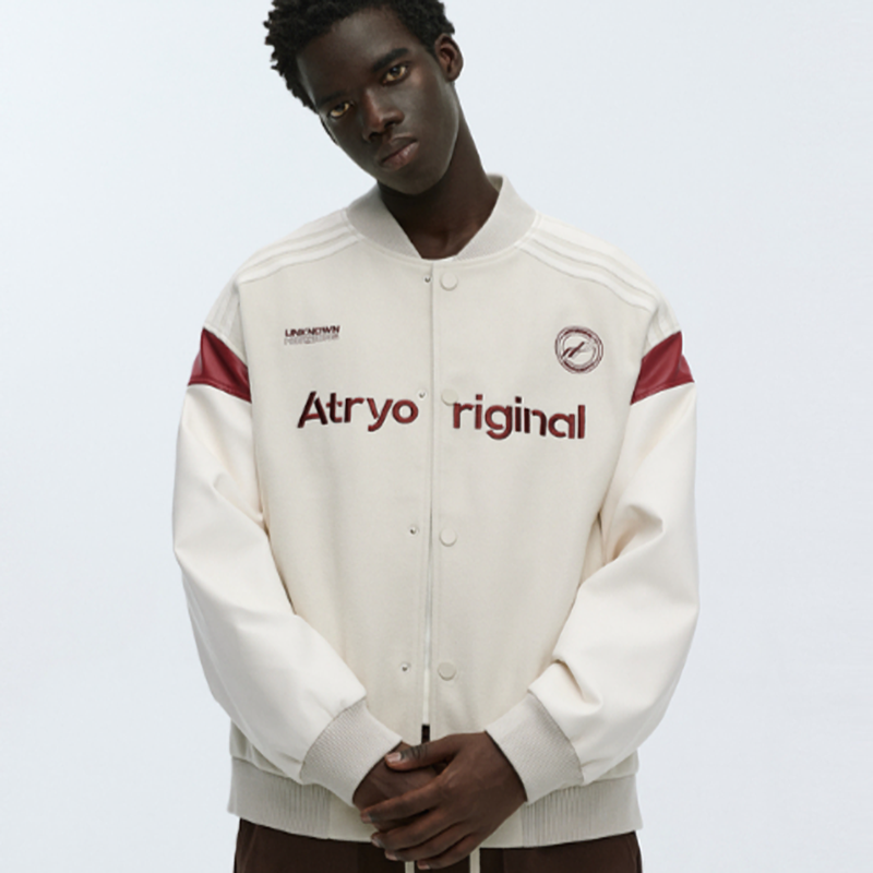 RETRO SPLICED BASEBALL JACKET I-0087