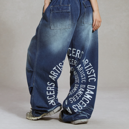 EMBROIDERED WIDE LEG DANCE PANTS I-0144