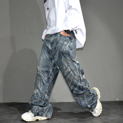 VINTAGE GANGSTER WIDE-LEG PANTS I-0150