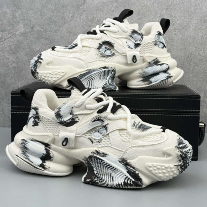 GRAFFITI THICK-SOLE SNEAKERS I-0234