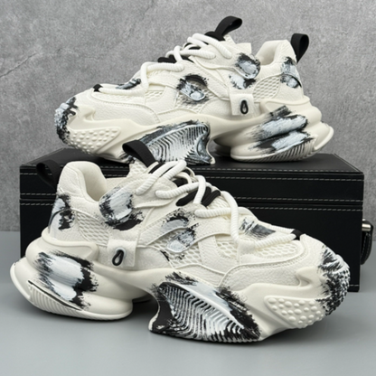 GRAFFITI THICK-SOLE SNEAKERS I-0234