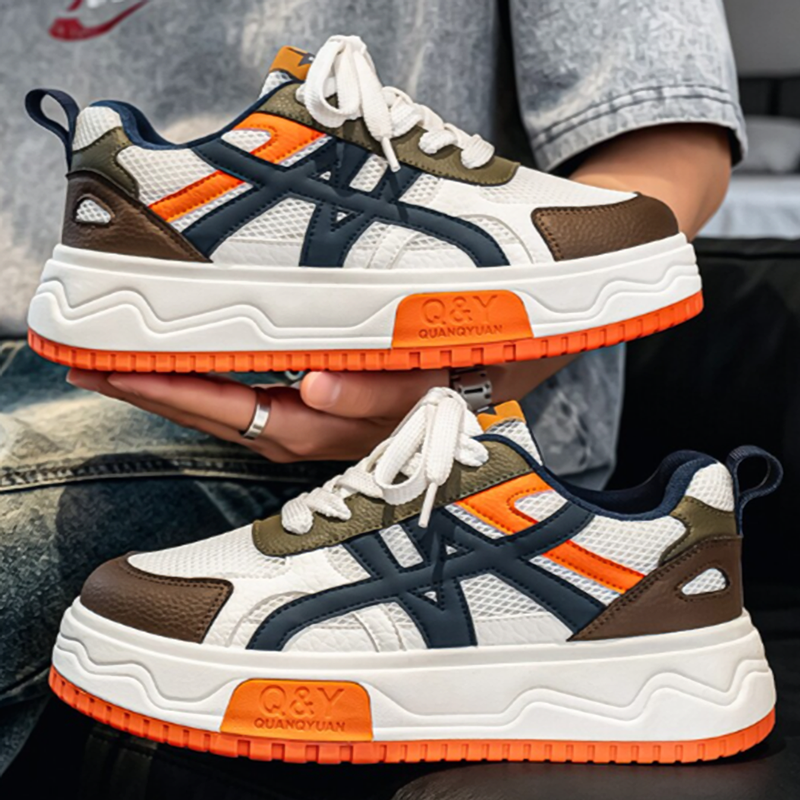 COLOR BLOCK MESH CASUAL SNEAKERS I-0246