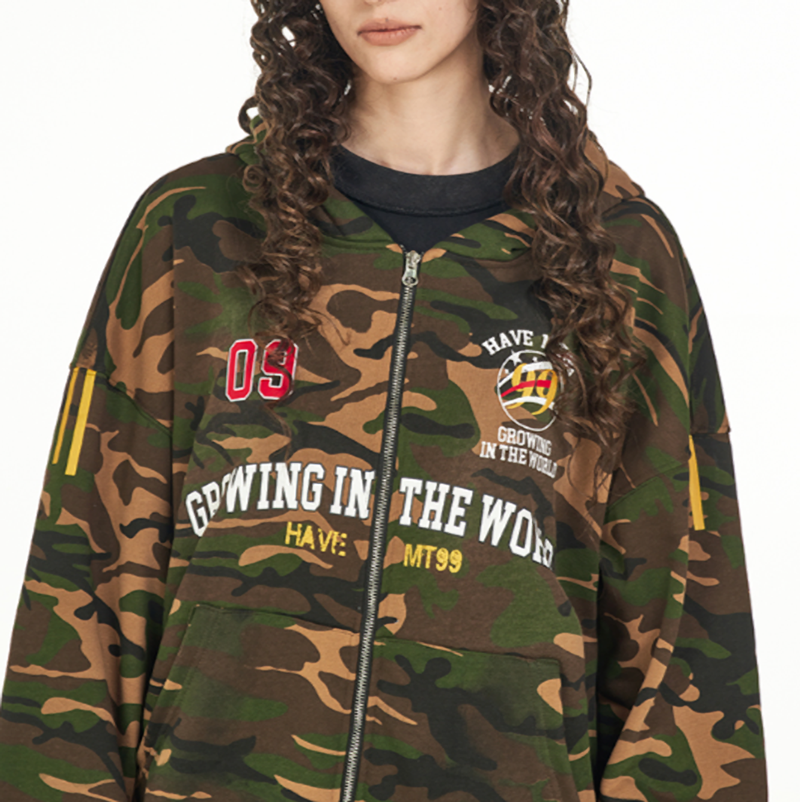 RETRO CAMO HOODED SWEATSHIRT I-0185